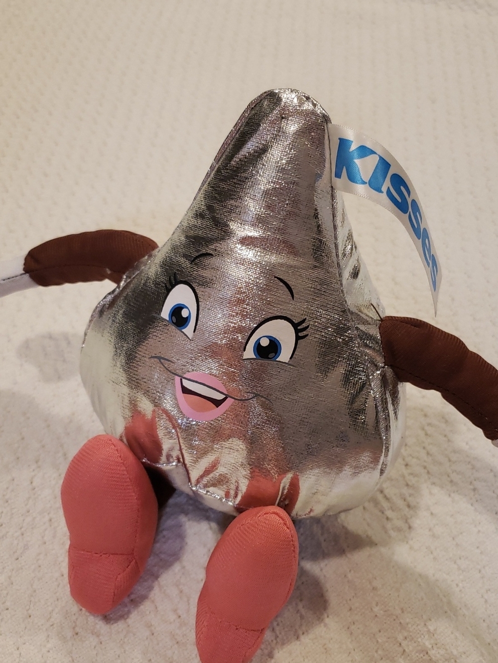 Kiss Silver Plush Character with Pink Legs and Brown Arms